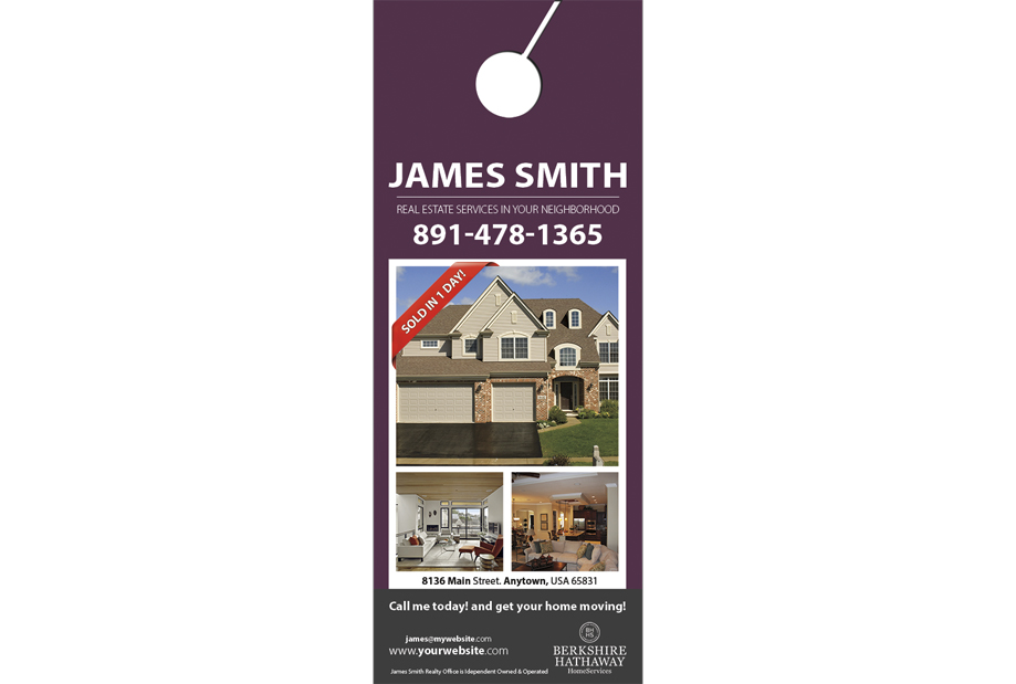Berkshire Hathaway Door Hangers, Berkshire Hathaway Realtor Hangers, Berkshire Hathaway Office Hangers, Berkshire Hathaway Agent Hangers, Berkshire Hathaway Broker Hangers