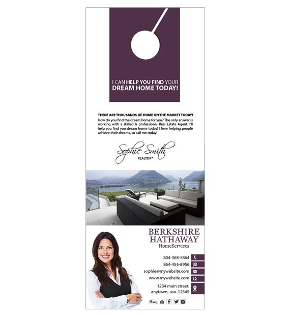 Berkshire Hathaway Door Hangers, Berkshire Hathaway Realtor Hangers, Berkshire Hathaway Office Hangers, Berkshire Hathaway Agent Hangers, Berkshire Hathaway Broker Hangers