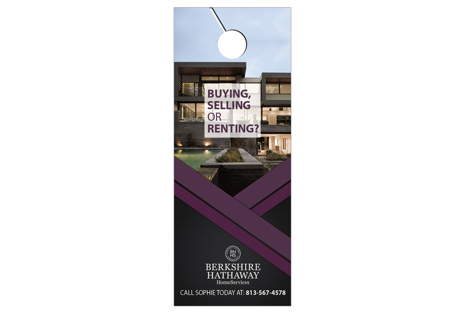 Berkshire Hathaway Door Hangers, Berkshire Hathaway Realtor Hangers, Berkshire Hathaway Office Hangers, Berkshire Hathaway Agent Hangers, Berkshire Hathaway Broker Hangers