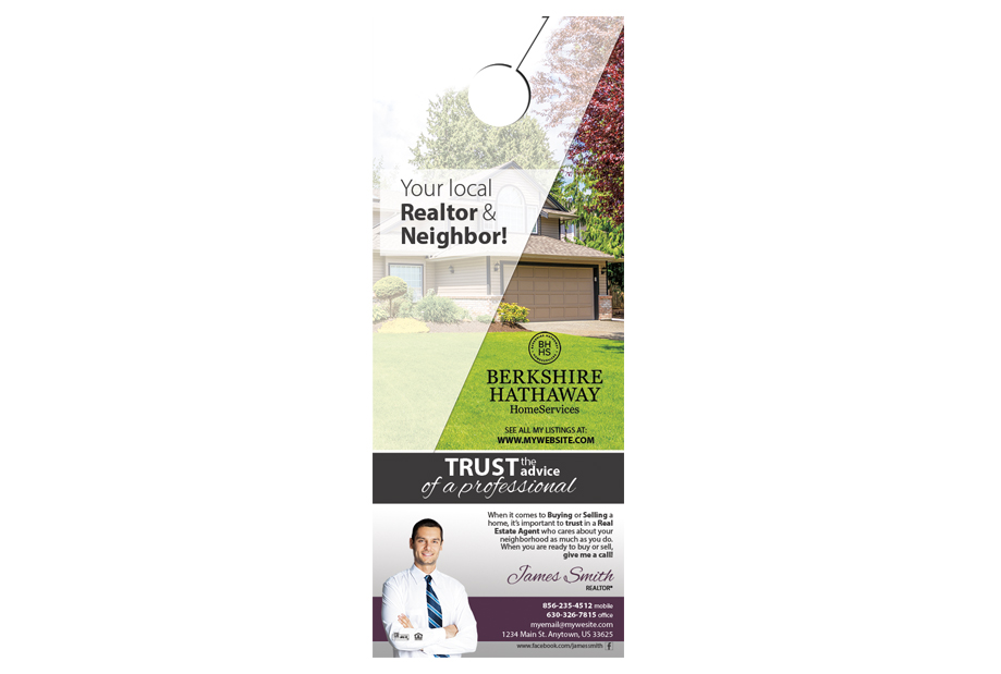 Berkshire Hathaway Door Hangers, Berkshire Hathaway Realtor Hangers, Berkshire Hathaway Office Hangers, Berkshire Hathaway Agent Hangers, Berkshire Hathaway Broker Hangers