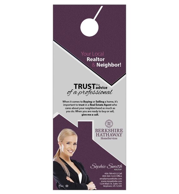 Berkshire Hathaway Door Hangers, Berkshire Hathaway Realtor Hangers, Berkshire Hathaway Office Hangers, Berkshire Hathaway Agent Hangers, Berkshire Hathaway Broker Hangers