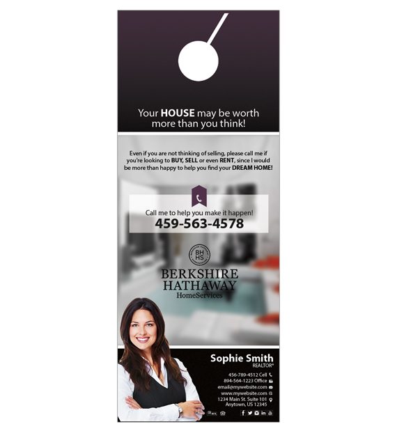 Berkshire Hathaway Door Hangers, Berkshire Hathaway Realtor Hangers, Berkshire Hathaway Office Hangers, Berkshire Hathaway Agent Hangers, Berkshire Hathaway Broker Hangers