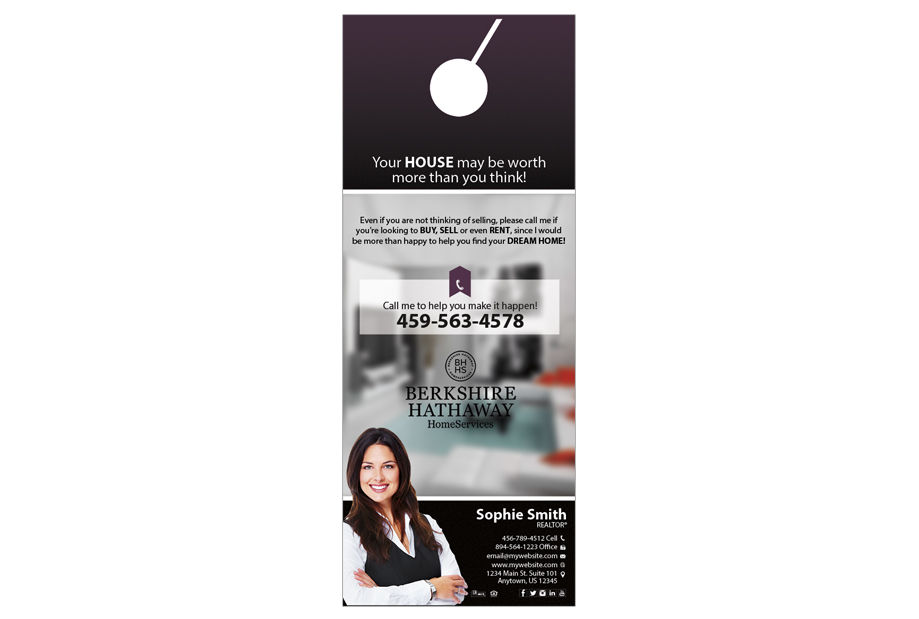 Berkshire Hathaway Door Hangers, Berkshire Hathaway Realtor Hangers, Berkshire Hathaway Office Hangers, Berkshire Hathaway Agent Hangers, Berkshire Hathaway Broker Hangers