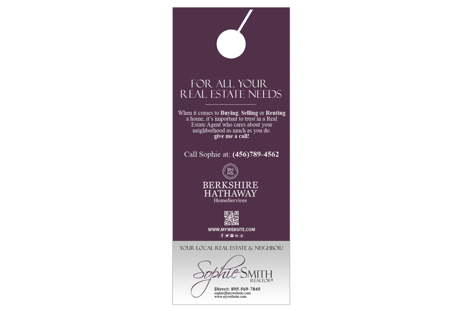 Berkshire Hathaway Door Hangers, Berkshire Hathaway Realtor Hangers, Berkshire Hathaway Office Hangers, Berkshire Hathaway Agent Hangers, Berkshire Hathaway Broker Hangers