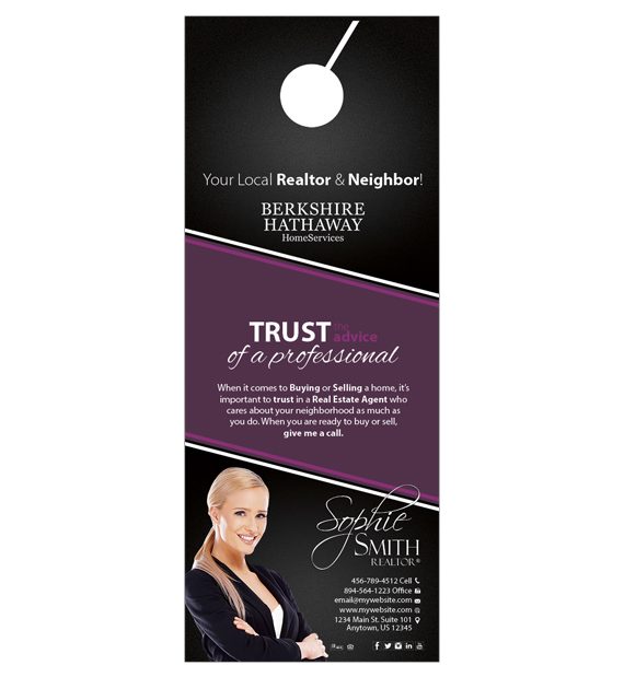 Berkshire Hathaway Door Hangers, Berkshire Hathaway Realtor Hangers, Berkshire Hathaway Office Hangers, Berkshire Hathaway Agent Hangers, Berkshire Hathaway Broker Hangers