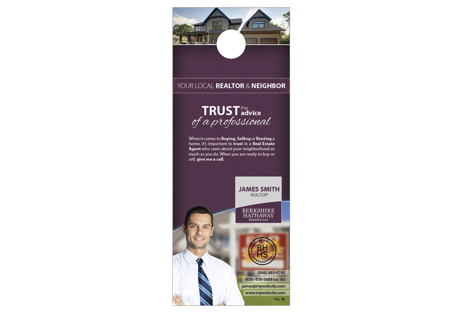 Berkshire Hathaway Door Hangers, Berkshire Hathaway Realtor Hangers, Berkshire Hathaway Office Hangers, Berkshire Hathaway Agent Hangers, Berkshire Hathaway Broker Hangers