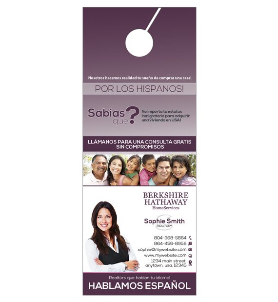 Berkshire Hathaway Spanish Hangers, Berkshire Hathaway Realtor Hangers, Berkshire Hathaway Office Hangers, Berkshire Hathaway Agent Hangers, Berkshire Hathaway Broker Hangers